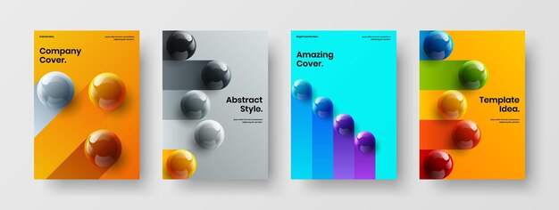 Original realistic orbs placard concept collection