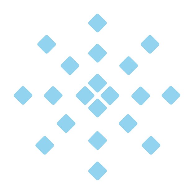 Ornament geometric star sign Pixel minimalist snowflake Design element