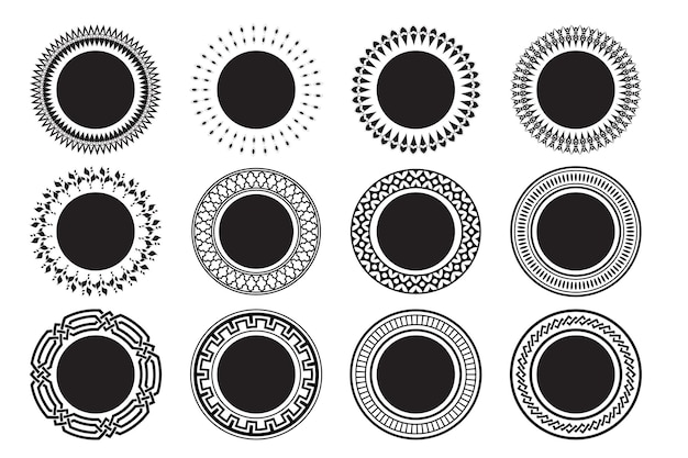 Ornament round set with a mandala Vintage decorative elements Oriental pattern vector illustratio