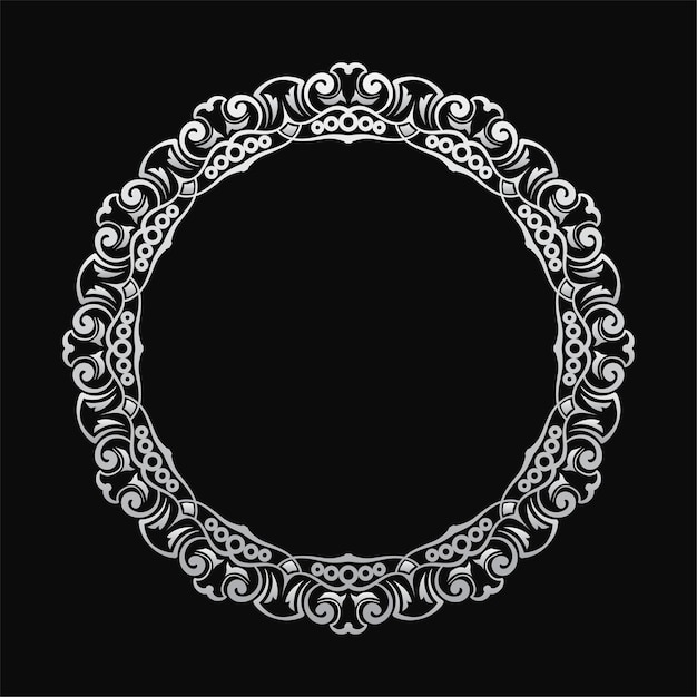 ornamental carved mandala round frame