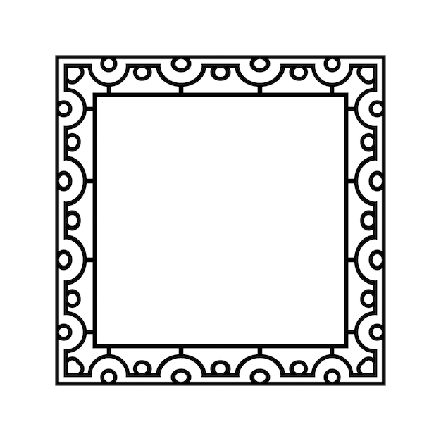 ornamental geometric square border pattern design with symmetrical shapes