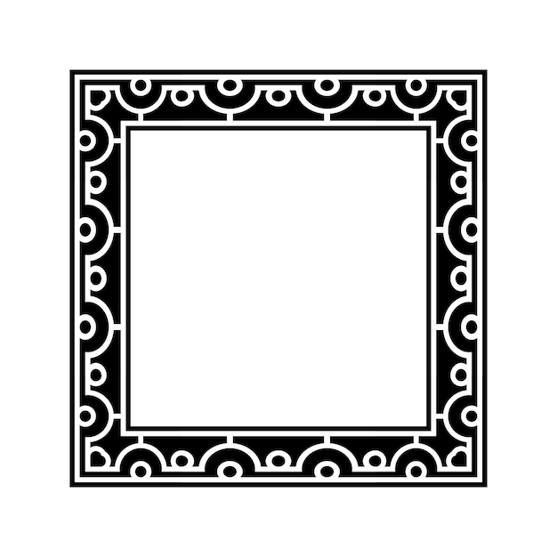 Ornamental geometrisk kvadratisk kant mønsterdesign med symmetriske former