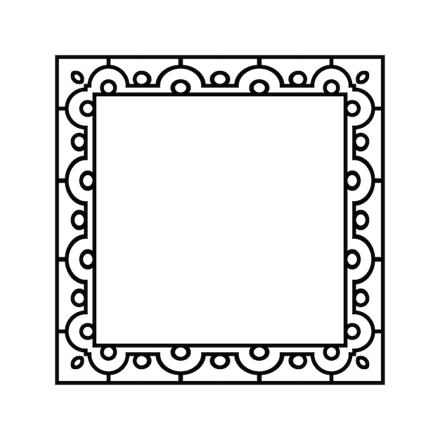Ornamental geometrisk kvadratisk kant mønsterdesign med symmetriske former