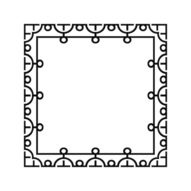 Ornamental geometrisk kvadratisk kant mønsterdesign med symmetriske former