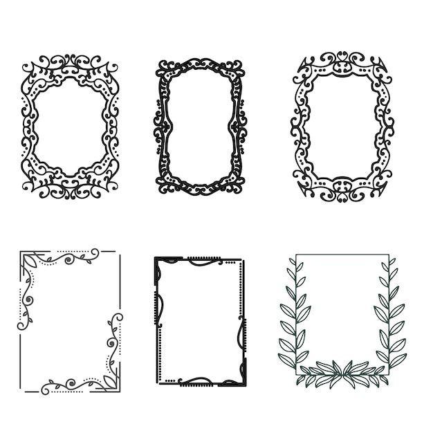 Ornamental label frames decorative vintage frame and retro badge