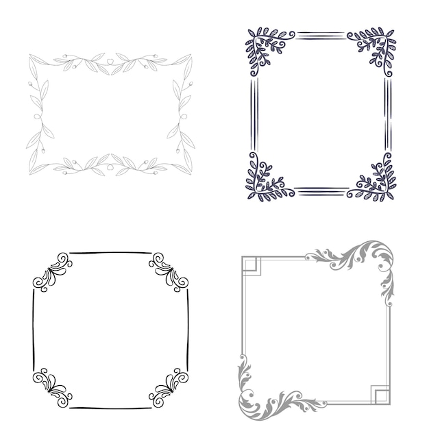 ornamental label frames decorative vintage frame and retro badge