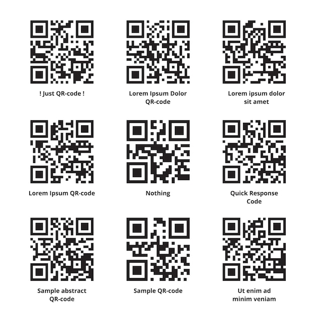 Örnek Lorem Ipsum QR Kodları Seti