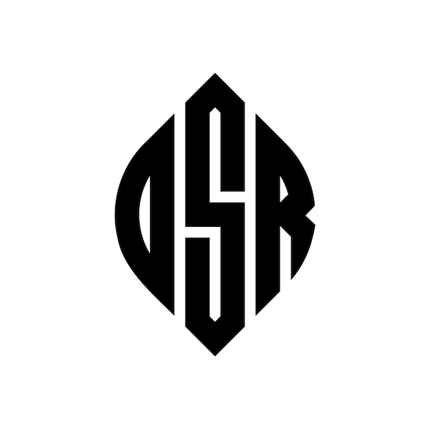 OSR circle letter logo design with circle and ellipse shape OSR ellipse letters with typographic style The three initials form a circle logo OSR Circle Emblem Abstract Monogram Letter Mark Vector