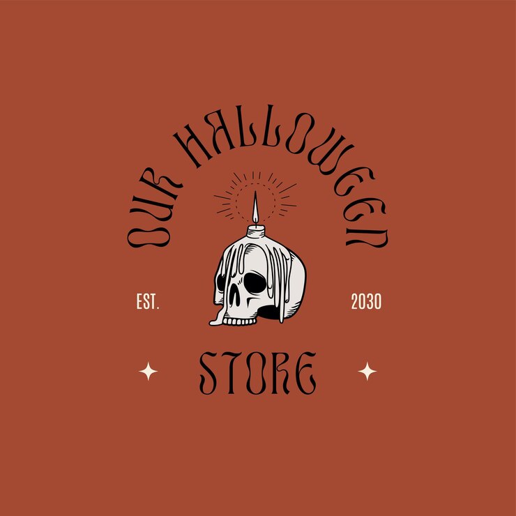 Vektör our halloween store logo
