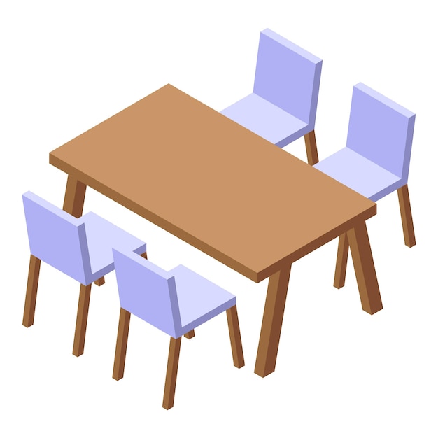 Outdoor patio table and chairs icon isometric vector Patio restaurant