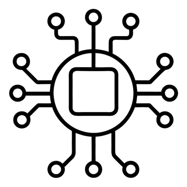 outline of digital technology icon vector illustration
