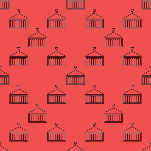 Outline Shipping Container vector seamless pattern logistics background