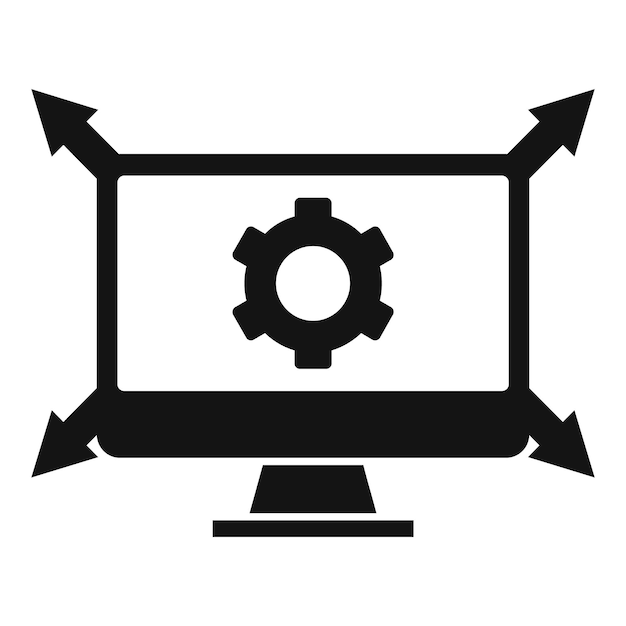 Outsource monitor icon Simple illustration of Outsource monitor vector icon for web design isolated on white background