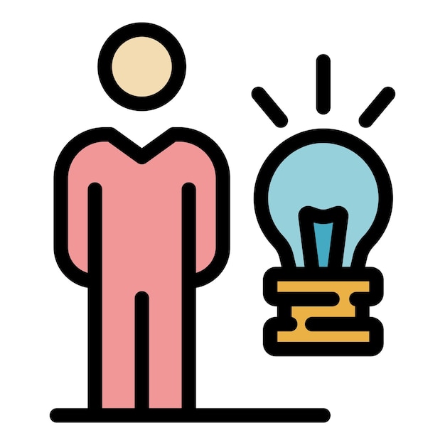 Outsource new idea icon Outline outsource new idea vector icon color flat isolated