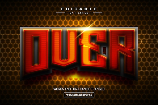 Over 3D editable text effect template