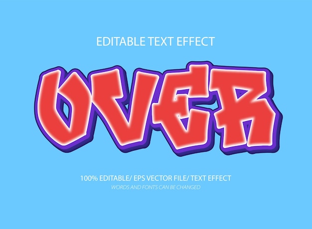 Over 3d style text effect template