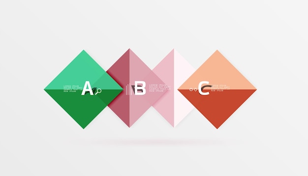overlapping square infographics vector template background for workflow layout diagram number options or web design