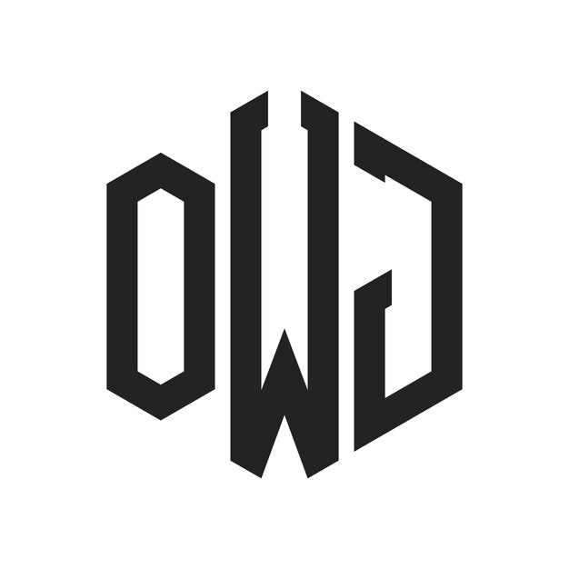 OWJ Logo Design Initial Letter OWJ Monogram Logo using Hexagon shape