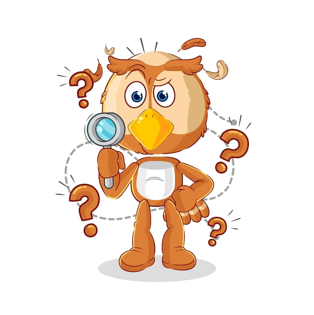 Owl searching illustration character vector