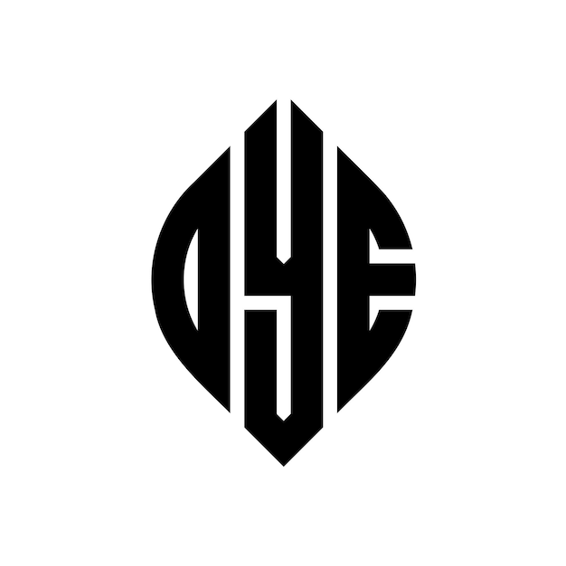 OYE circle letter logo design with circle and ellipse shape OYE ellipse letters with typographic style The three initials form a circle logo OYE Circle Emblem Abstract Monogram Letter Mark Vector