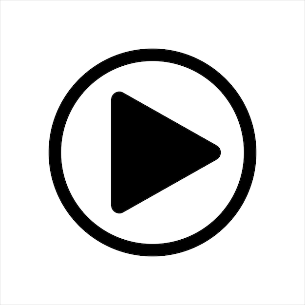 Oynat düğmesi vektör simgesi, Oynat Düğmesi daire logo tasarımı.
