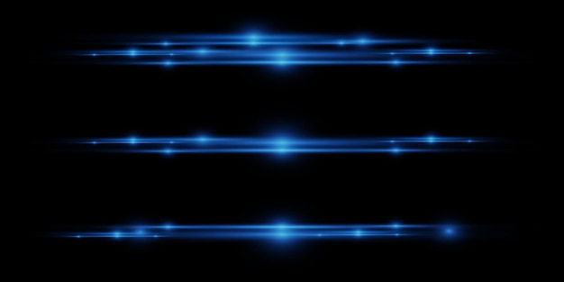 Pack of horizontal highlights Laser beams horizontal light beams