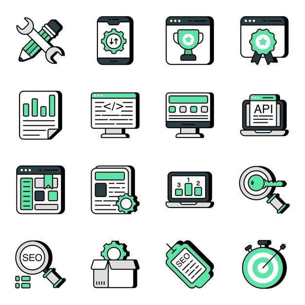 Pack of Seo Flat Icons