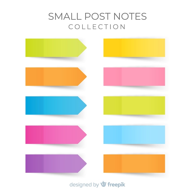 pack of small sticky notes in realistic style