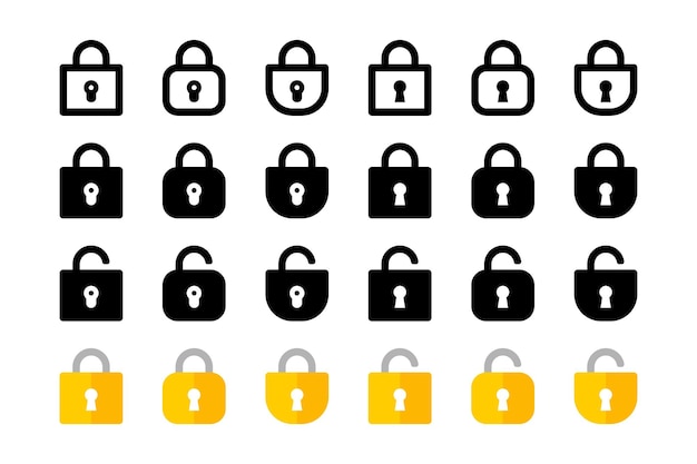 padlock icon lock and unlock vector stock
