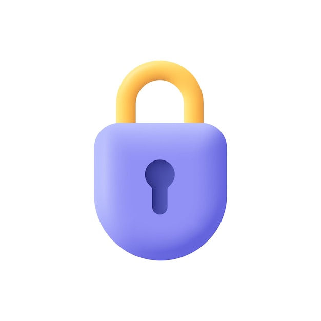 padlock lock security safety encryption protection privacy concept 3d vector icon cartoon minimal style