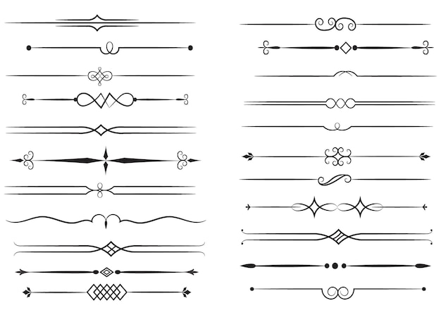 page divider and design elements set of various simple black divider design assorted divider