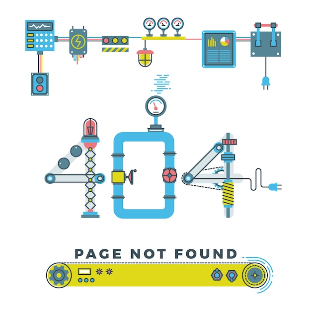 page not found error 404   with robots and machinery