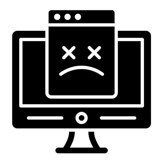 Page Not Found Glyph Solid Black Illustration
