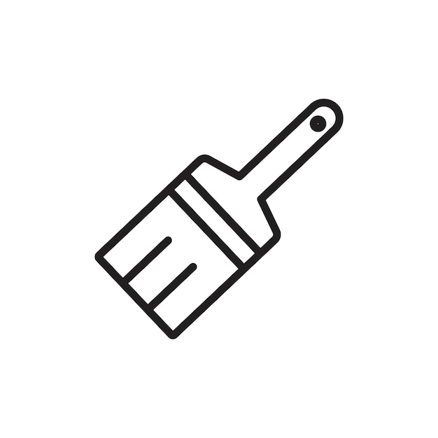 Paint brush icon outline set sign