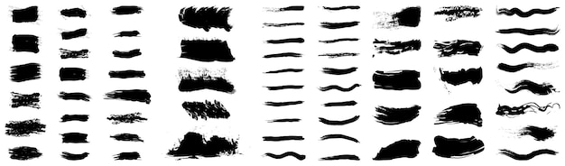 Paint Brush Stroke Vector Paint Brush Stroke Grunge line and design Elements Black Splash silhouette