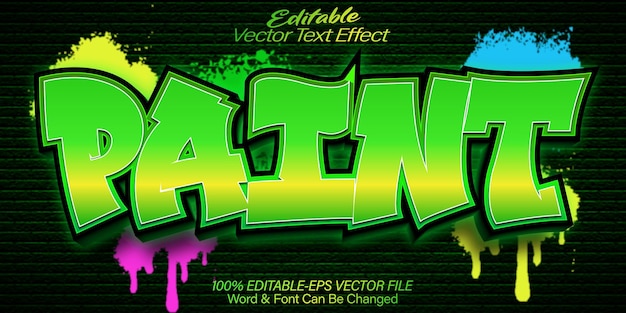 Paint Vector Text Effect Editable Alphabet Color Colorful Brush Drop Splatter