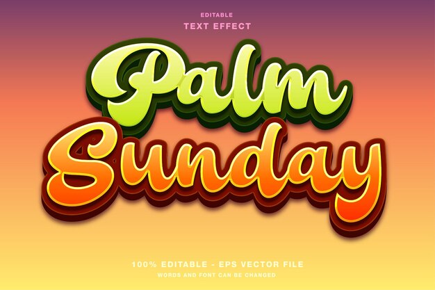 palm sunday script editable text effect