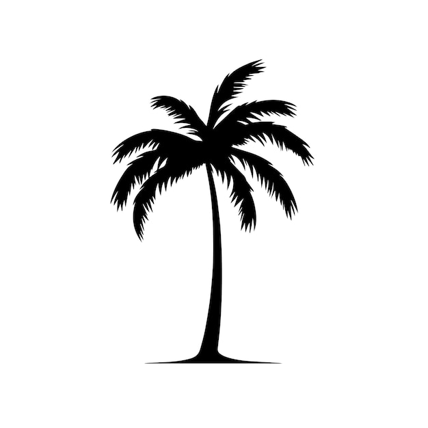 Palm tree silhouette vector illustration Palm tree silhouette Icon and Sign
