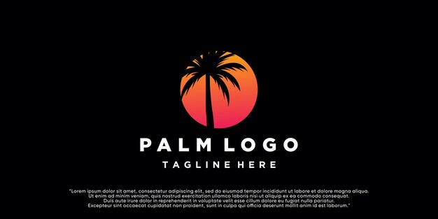 Palm tree summer logo template vector illustration Premium Vector