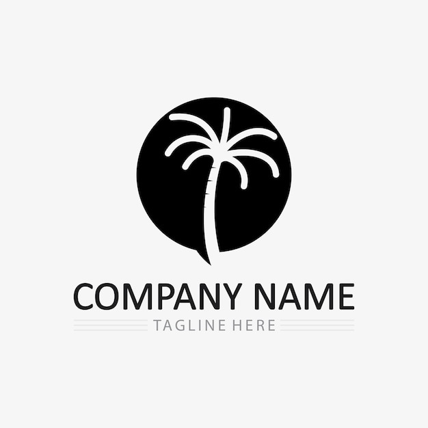 Palm tree summer logo template