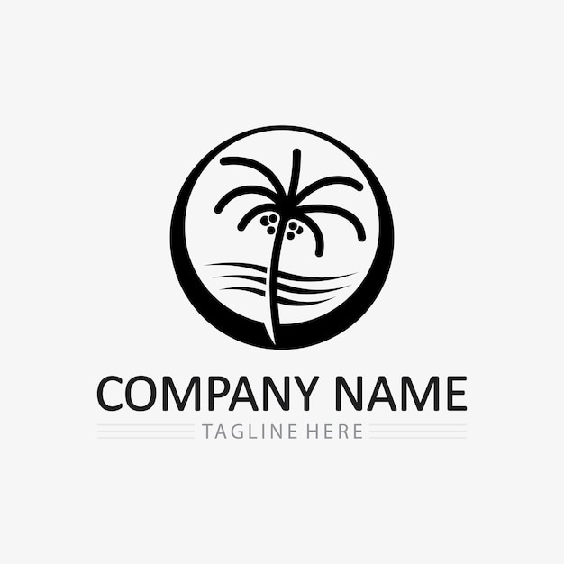 Palm tree summer logo template