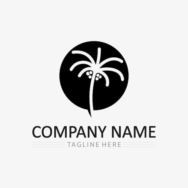 Palm tree summer logo template