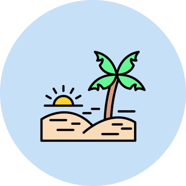 Palm Trees Flat Illustration