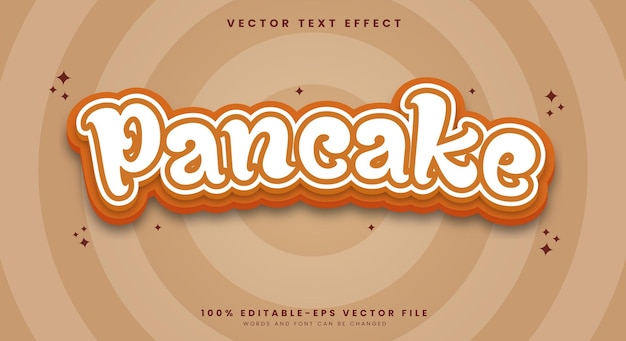 pancake 3d cartoon editable text effect template suitable for sweet food product