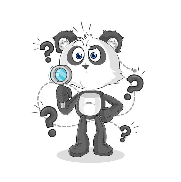 Panda searching illustration character vector