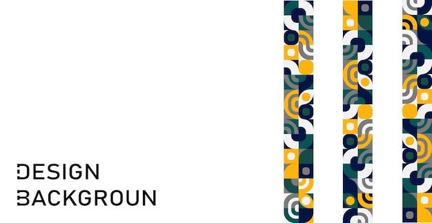 Panoramik arka plan soyut şekiller Bauhaus Modern geometrik şekiller üçgenler kare daireler minimal şekiller Vektör