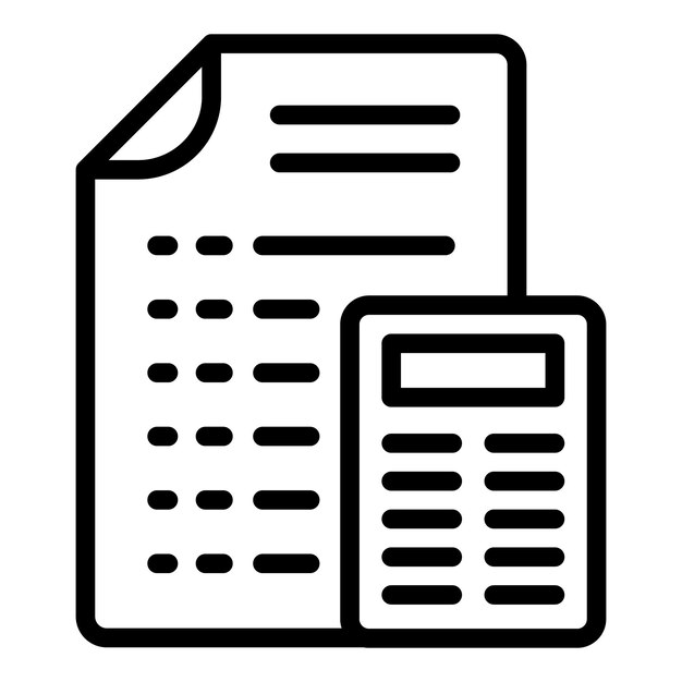 Paper calculator icon outline vector Help child Homework kid