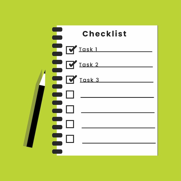 Paper checklist and pencil icon vector design for successful formation of business tasks and goals