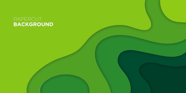 Paper Cut 3d Background green