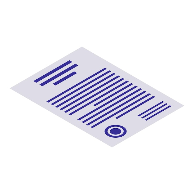 Paper document icon Isometric of paper document vector icon for web design isolated on white background